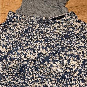 floral blue and white skirt